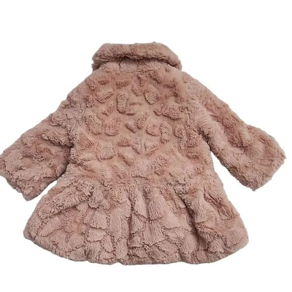 Calvin Klein Jeans Baby Girl Vintage Rose Faux Fur Coat - Size 12 Months - Picture 2 of 7
